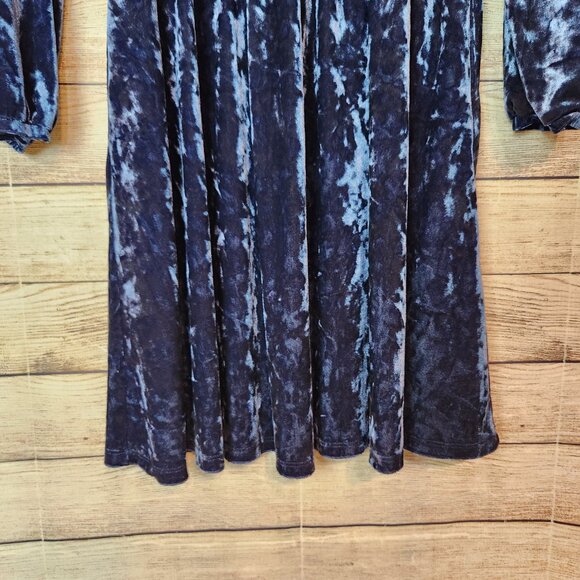 Modcloth Dress Size Small Totally Crushed It Velvet Mini Dress Velour Slate Blue - Picture 5 of 16